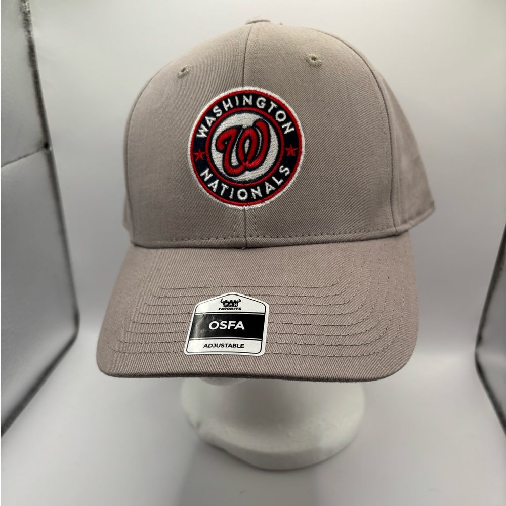 Washington Nationals Strap Back Hat MLB Grey/Red Embroidered Patch (NWT).